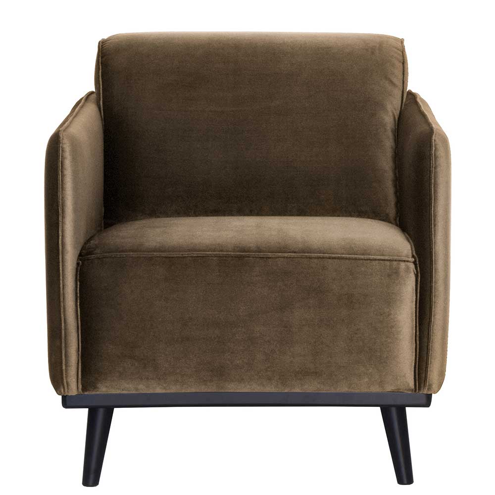 Samt Loungsesessel in Taupe - Jessma