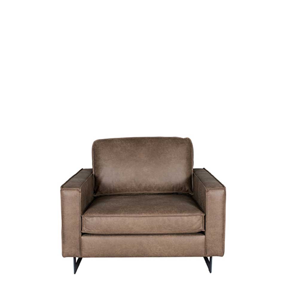Moderner Sessel in Taupe Recyclingleder - Endik