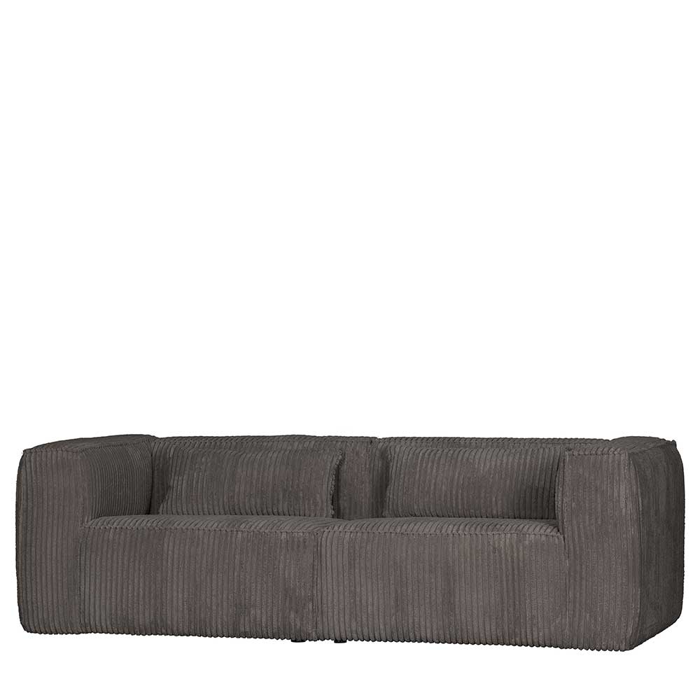 246cm breite Wohnzimmercouch in Dunkelgrau Cord - Island