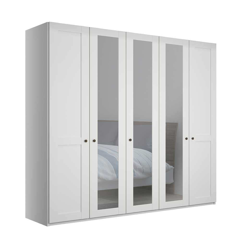 5-türiger Schlafzimmer-Kleiderschrank in Weiß - Flinn