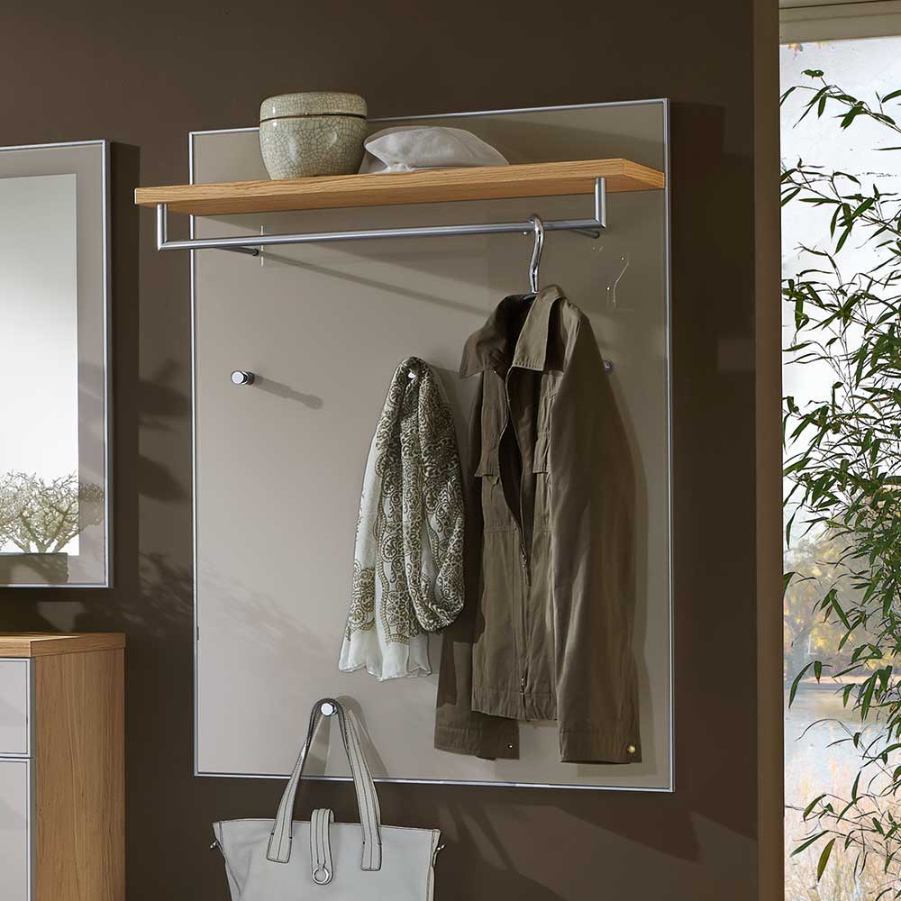 Dielenmöbel Diecca in Taupe Eiche Bianco (vierteilig)