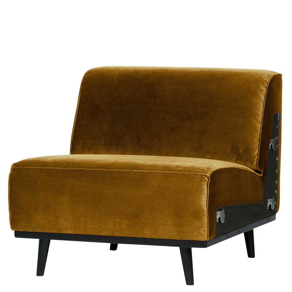 Samt 1-Sitzer Sofa-Element in Honigfarben - Purkina