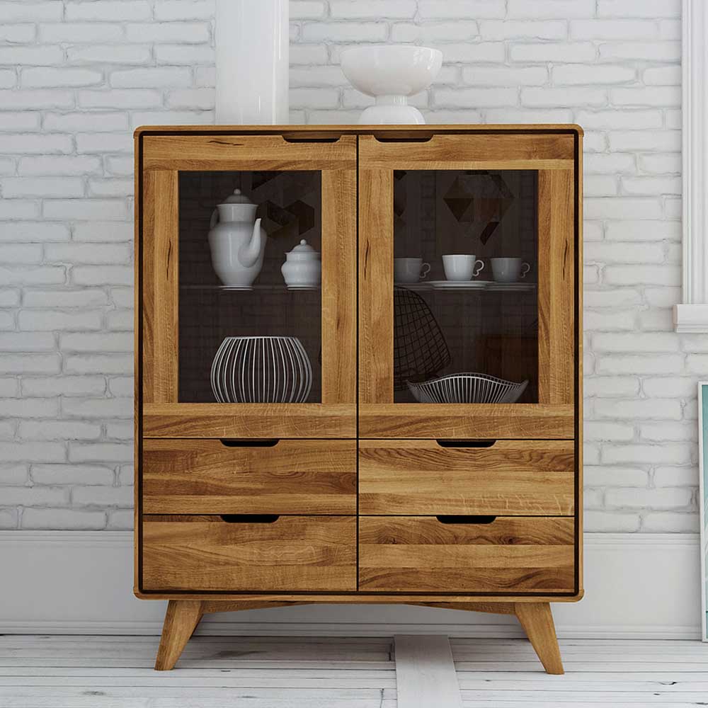 90x110x40 Vitrine Kommode aus Wildeiche - Eavy