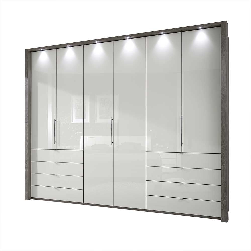 Falttürenschrank Racapulco in Creme Weiß
