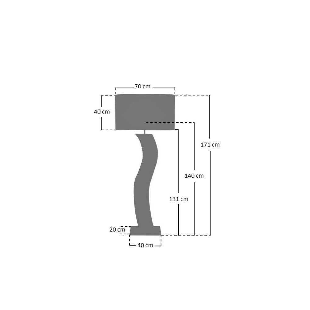 Design-Stehleuchte mit Holzstele - Cablus