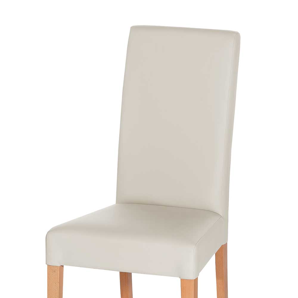 Kunstleder Hochlehner in Creme - Lician (2er Set)