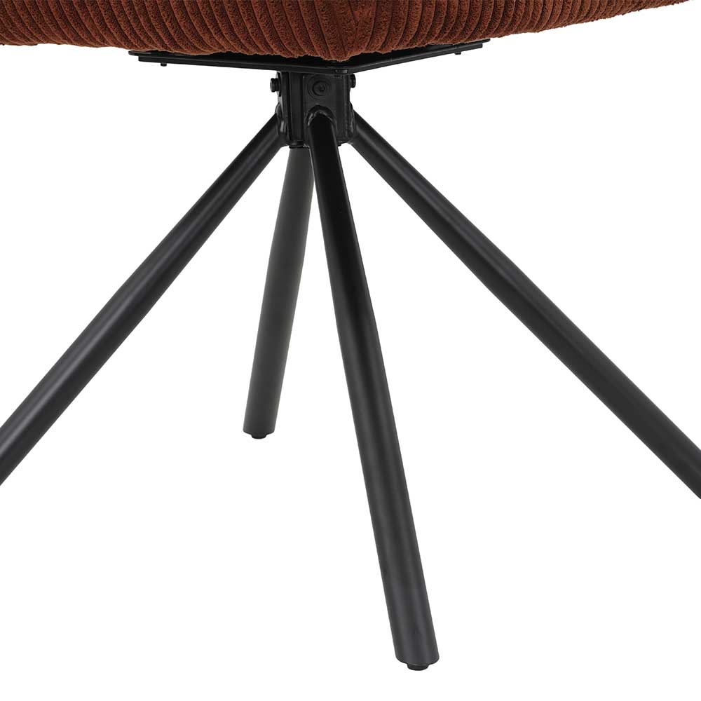 Brauner Tischsessel aus Samtvelours - Bostan (2er Set)