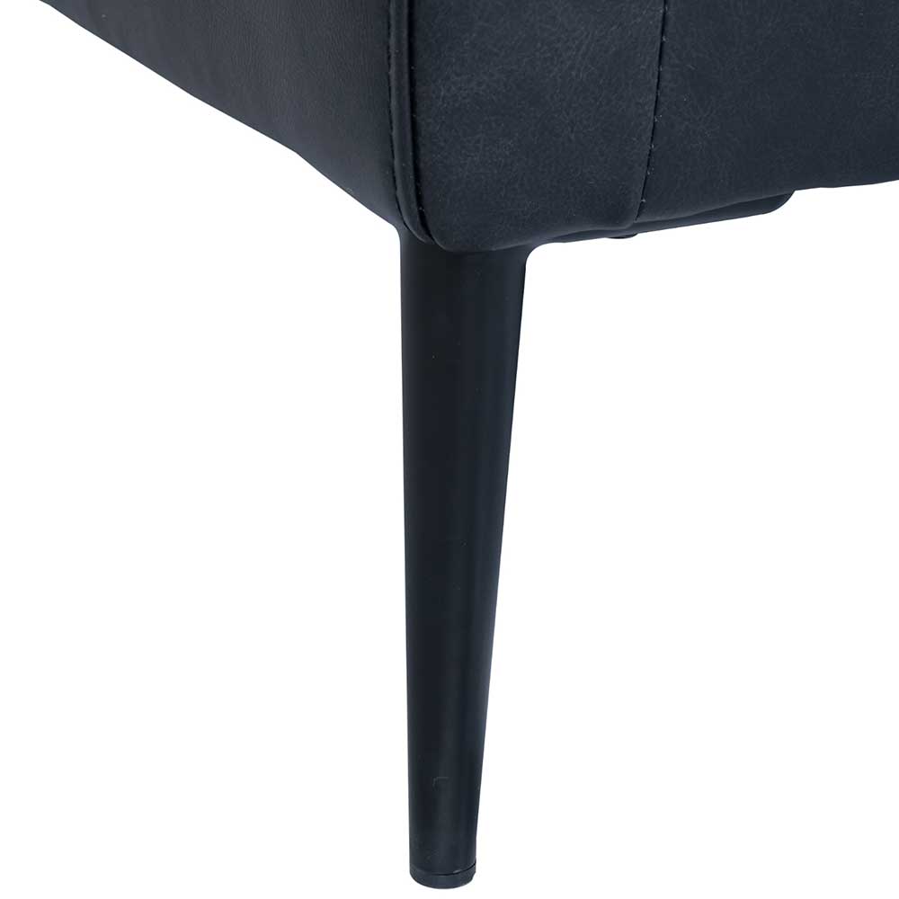 Leder Ecksofa in Schwarz - Lagon