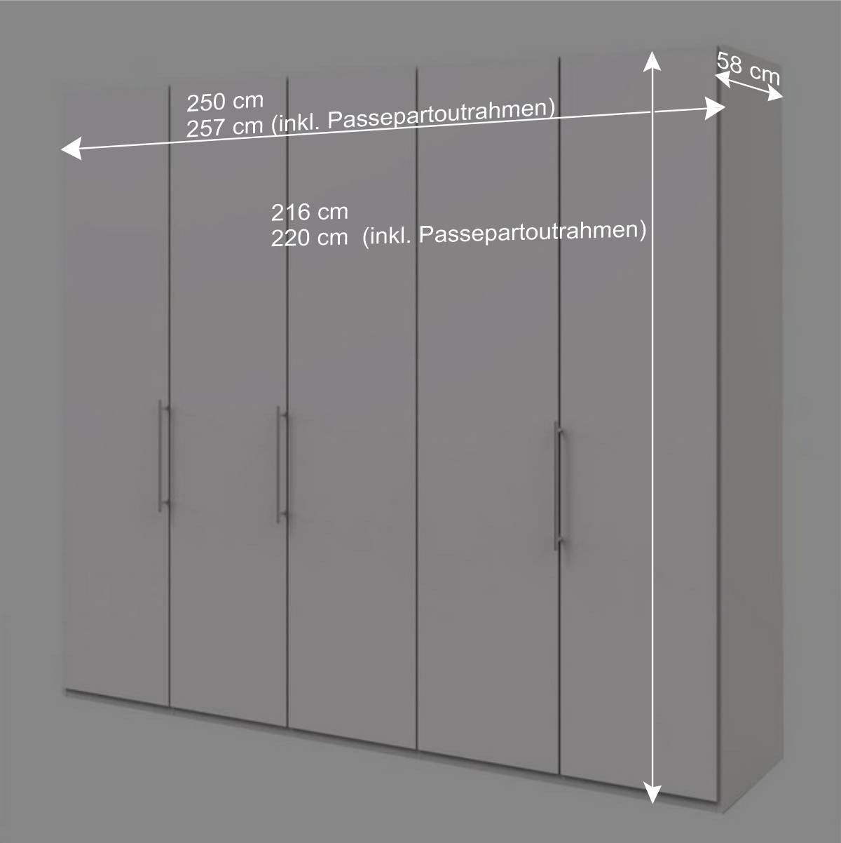 Weißer Schlafzimmer Schrank 3 türig - Donpiave