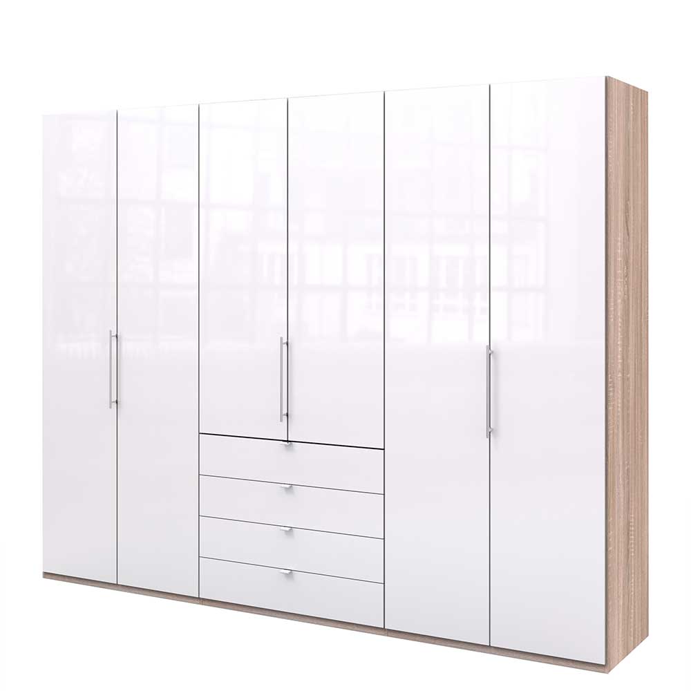 Geräumiger Schlafzimmerschrank in Weiß Glas - Bosays