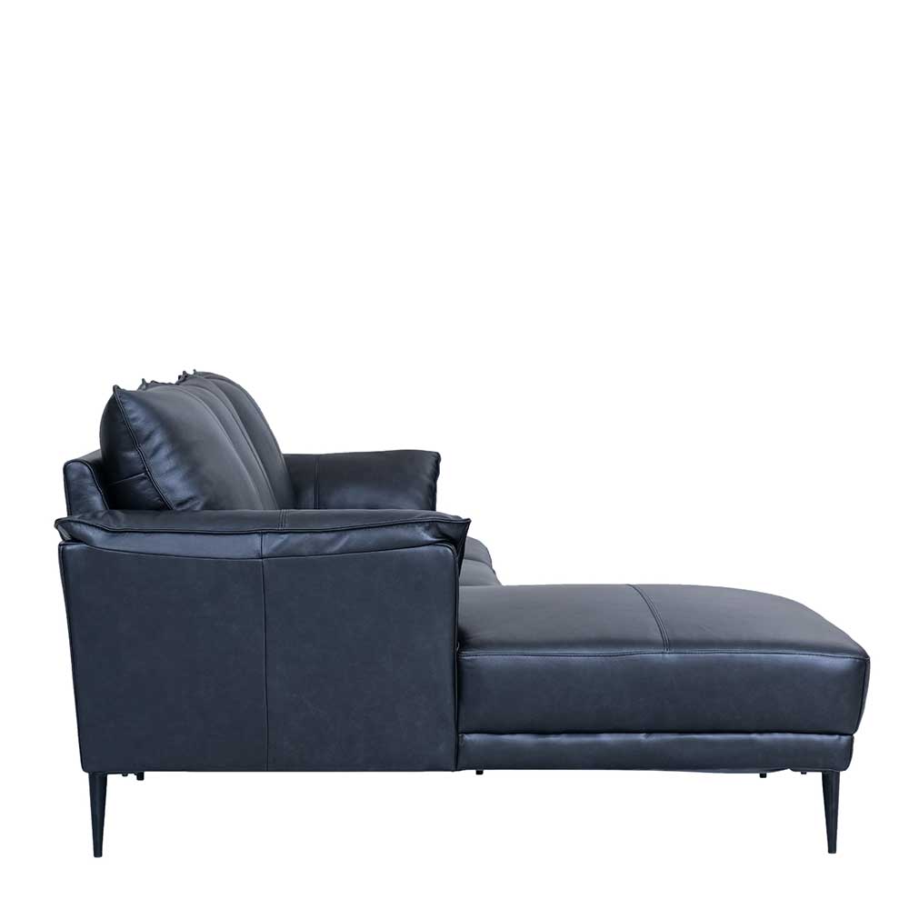 Leder Ecksofa in Schwarz - Lagon