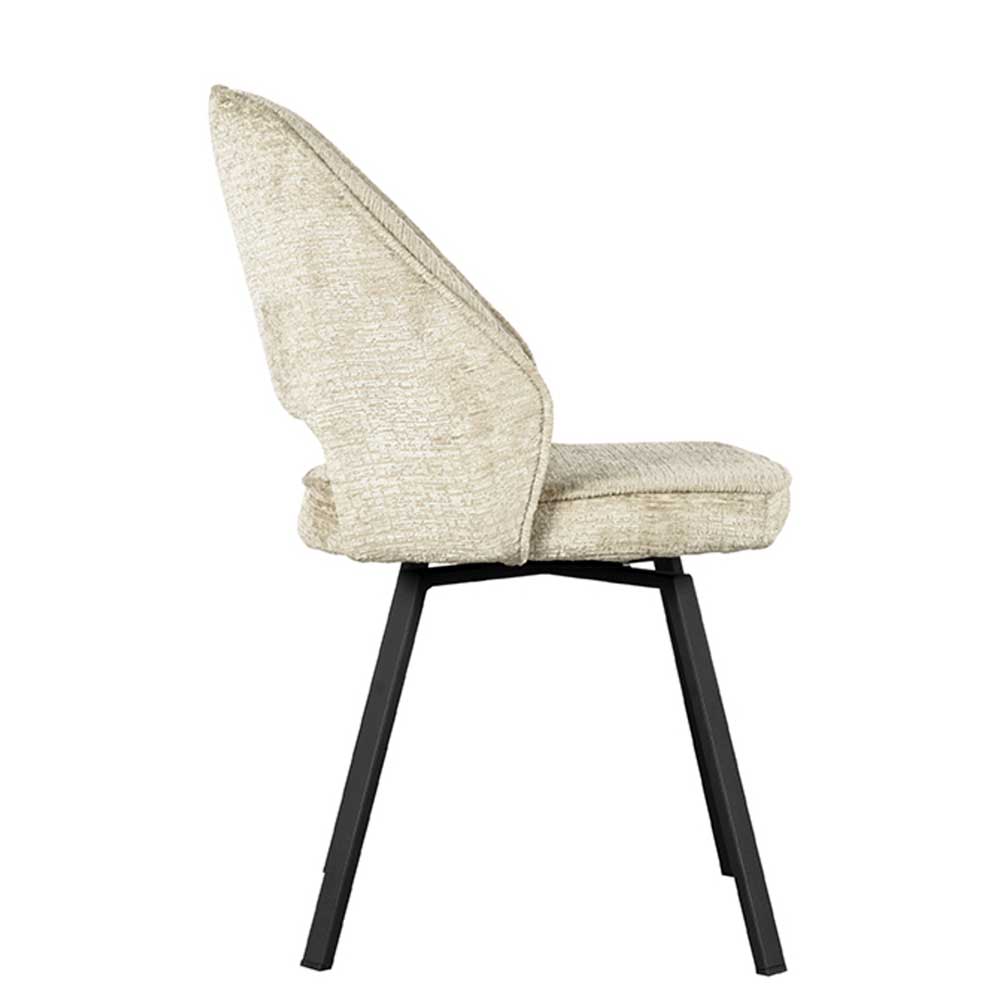 Esstisch Drehstuhl in Beige Struktursamt - Turena (2er Set)