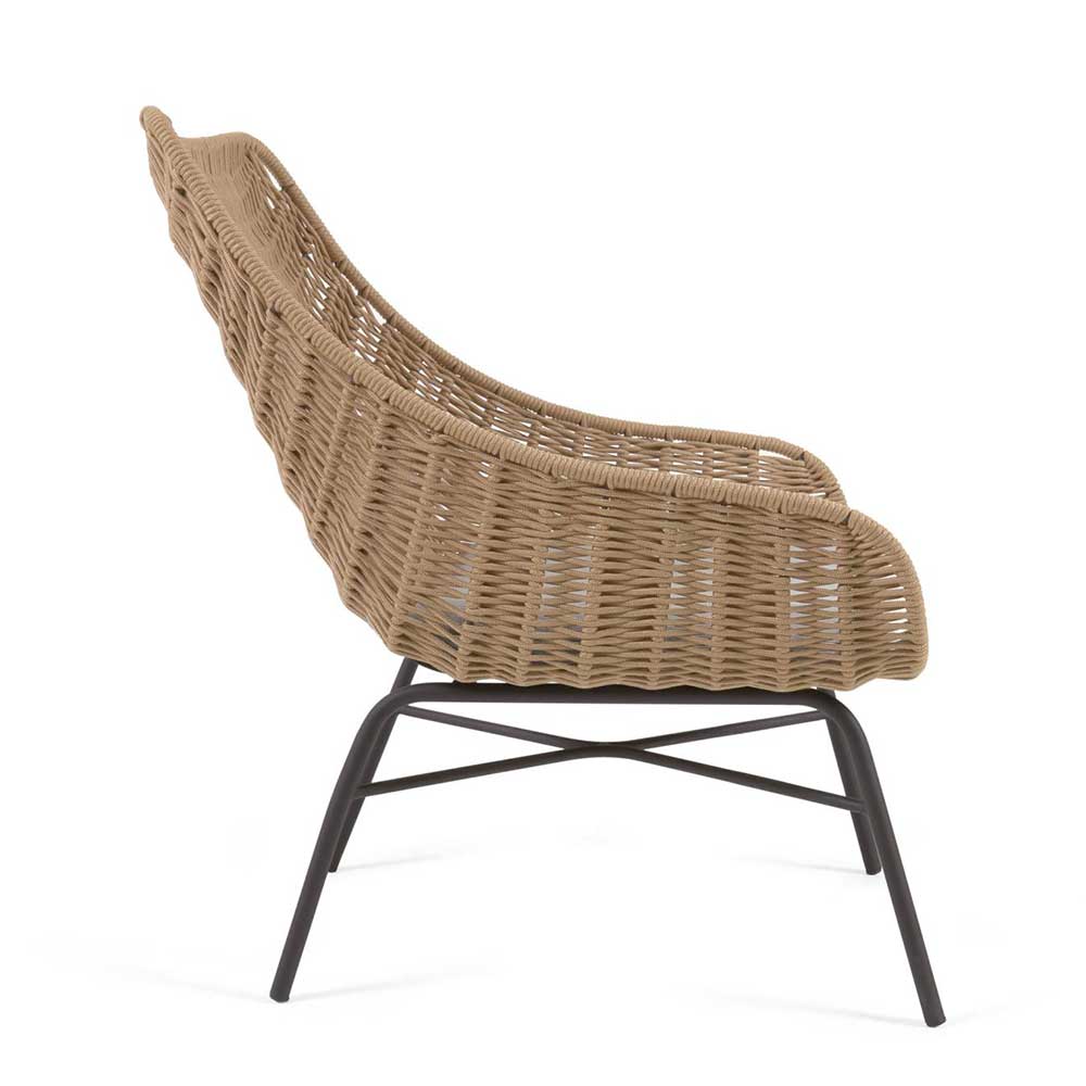 Loungestuhl aus Kordelgeflecht in Beige - Abecra (2er Set)