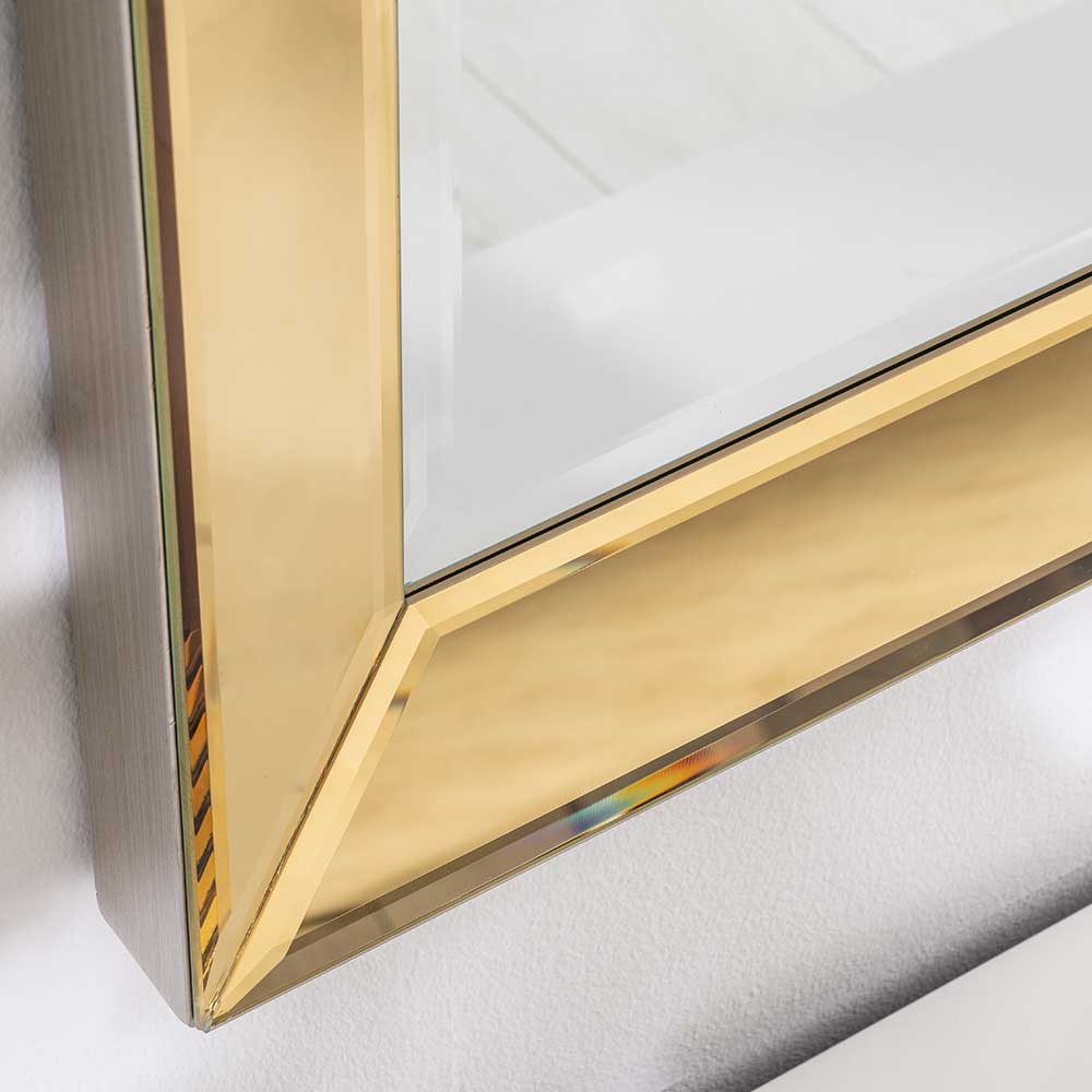 Spiegel mit Glasrahmen in Gold - Sognory