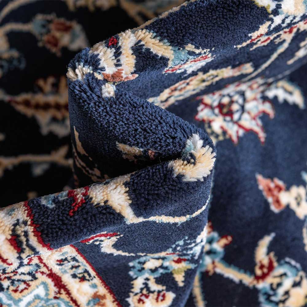 Rechteckiger Orient Teppich in Dunkelblau & Creme - Pandau