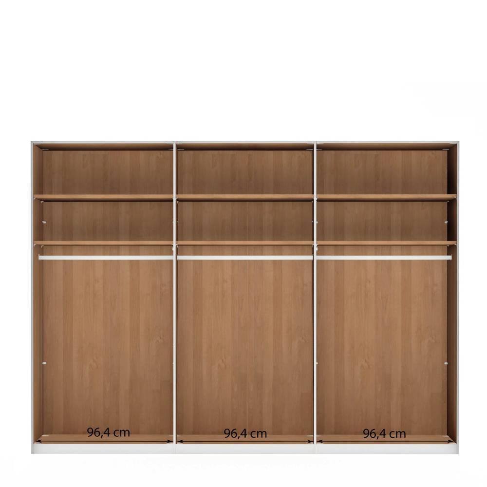 Glasfront-Kleiderschrank mit sechs Türen - Vutonia