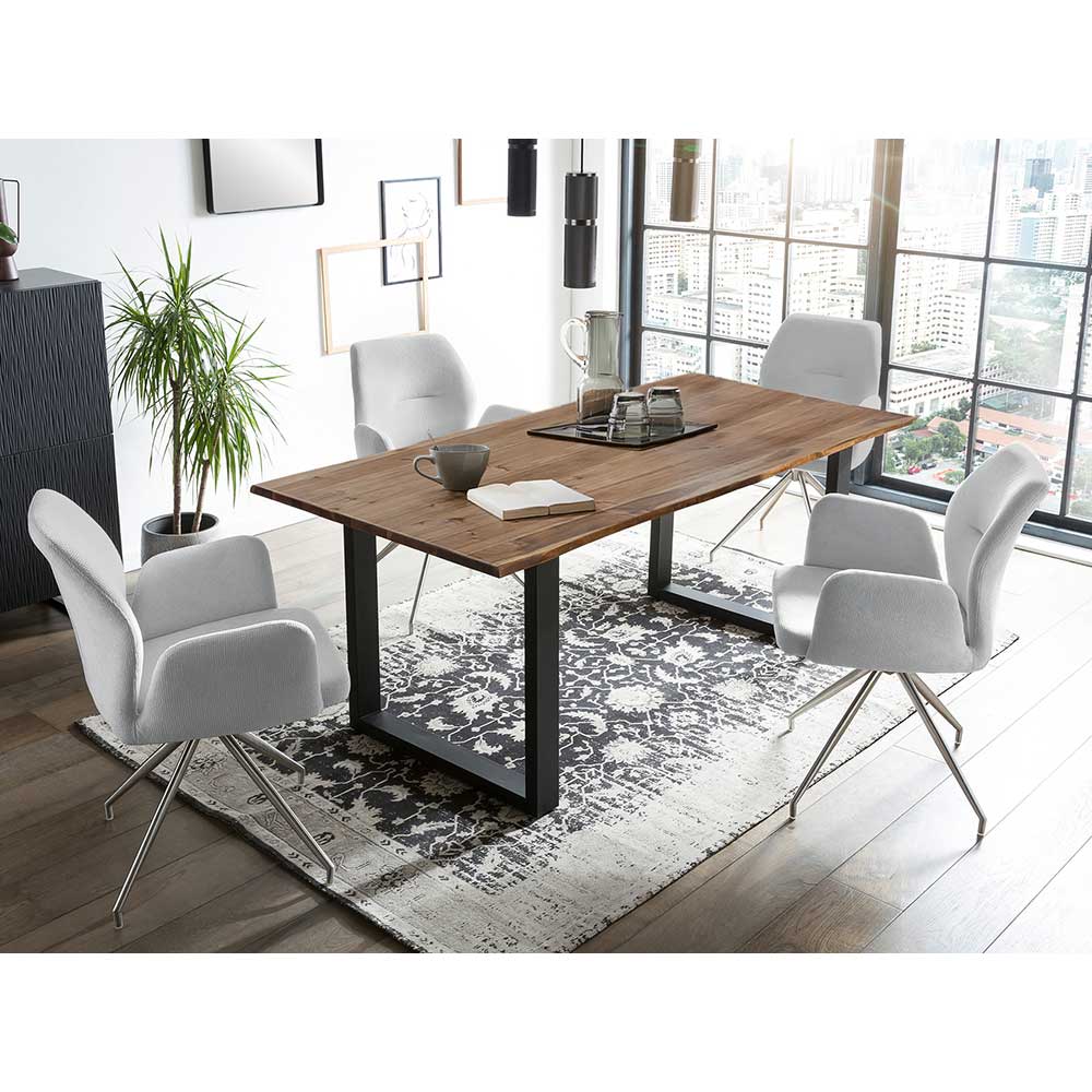 Esszimmer Sitzgruppe mit Drehstühlen - Brunion (fünfteilig)