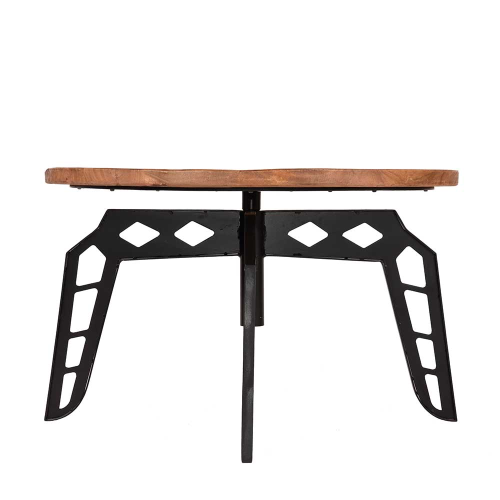 Designer Wohnzimmertisch mit runder Holzplatte - Vild