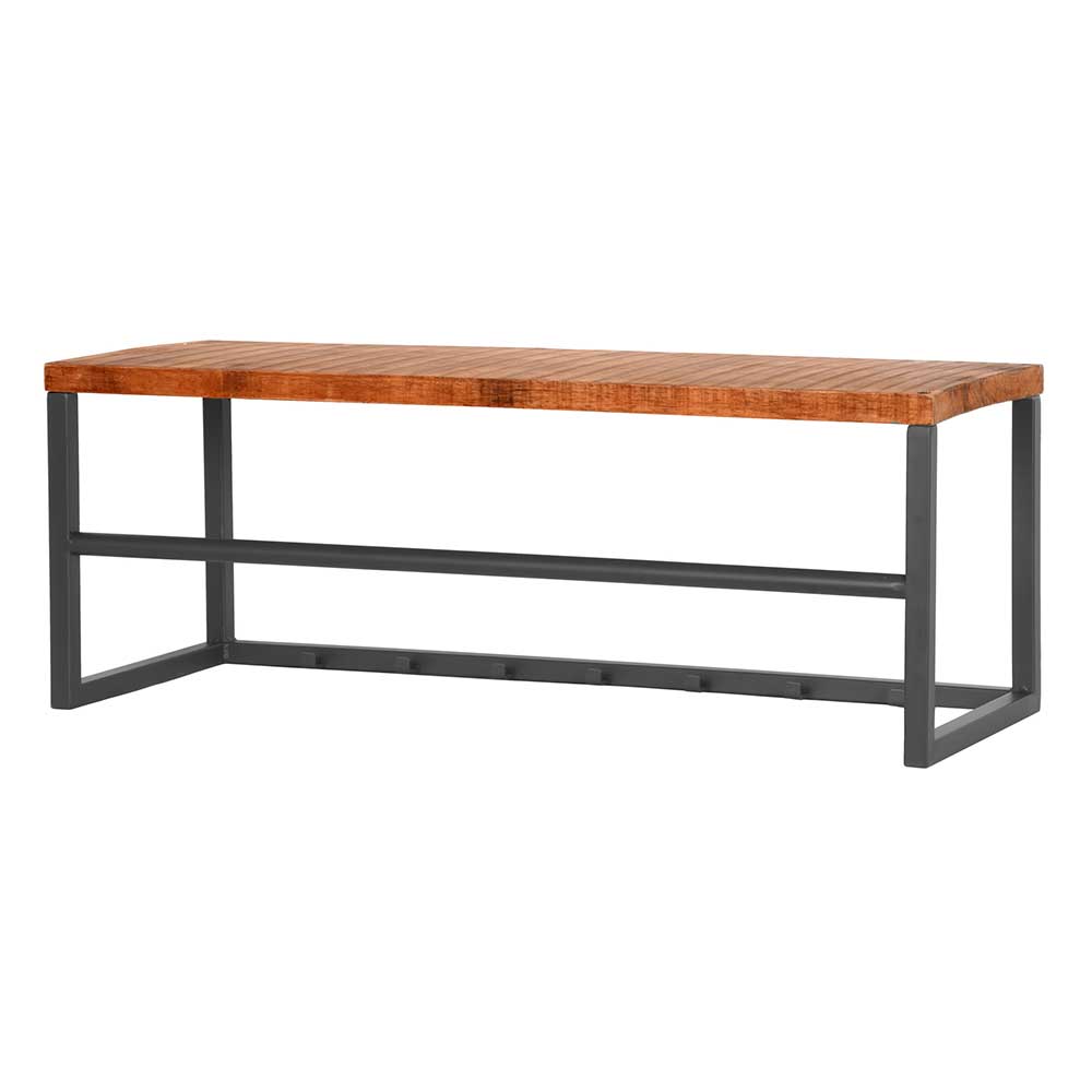 Kompakte Wandgarderobe in Grau & Mango Natur - Enphila