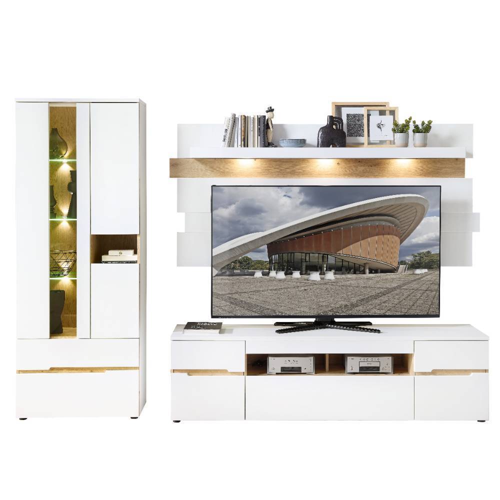 Wohnzimmer Anbauwand Set - Anesto (dreiteilig)