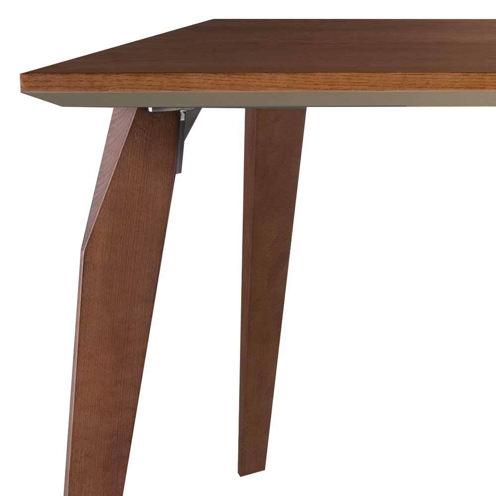 Designer Tisch in Nussbaum & Nickelfarben - Paytons