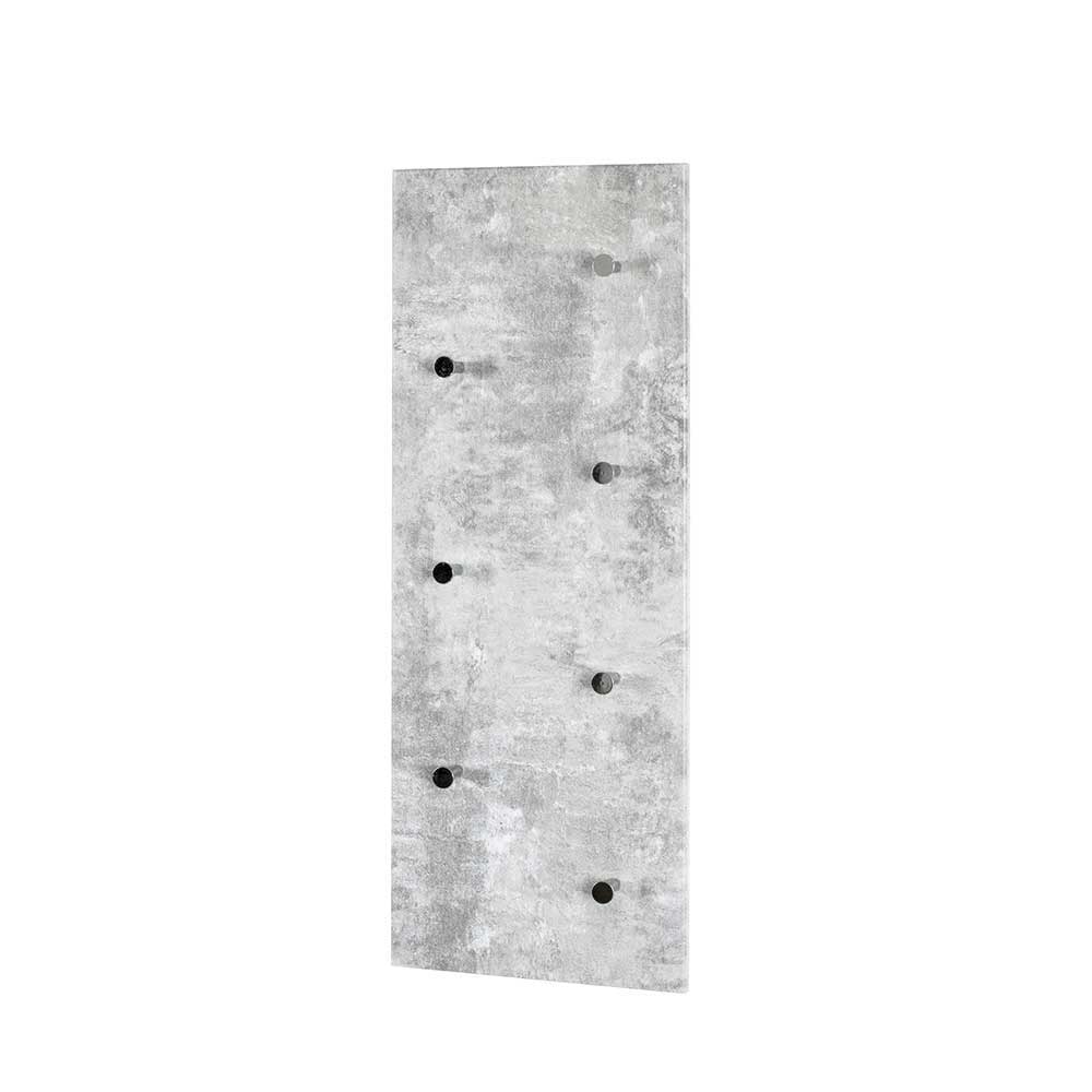 Garderobe in Beton Optik Vessina mit 7 Knopf Haken