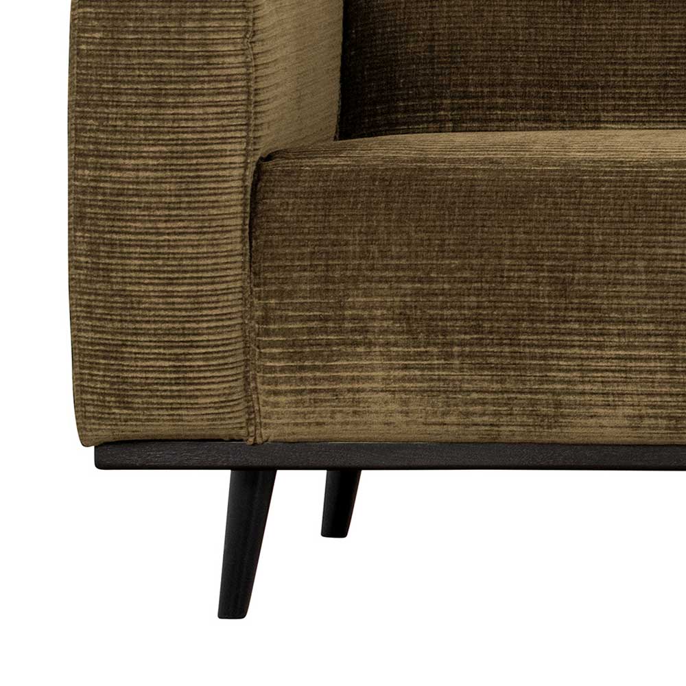 Dreisitzer Couch in Hellbraun Cord - Devenia