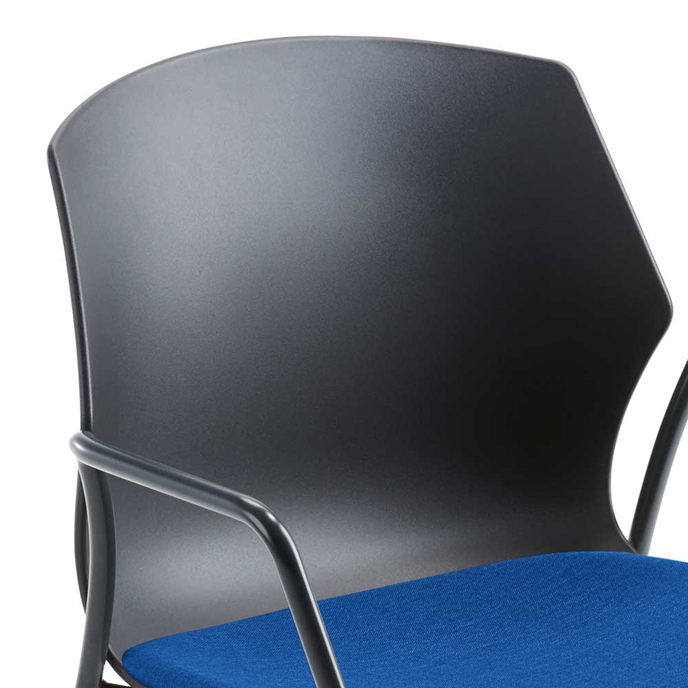 Dunkler Armlehnenstuhl mit Polstersitz Blau - Praggio