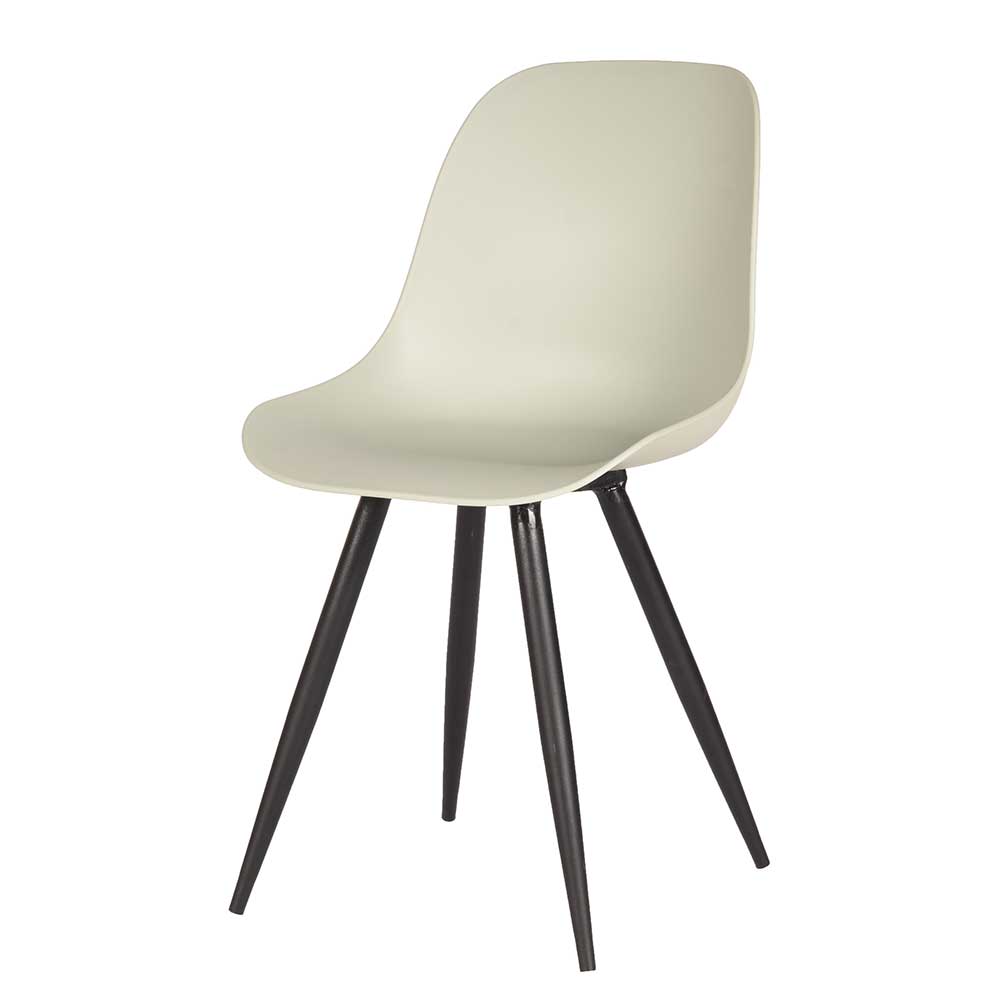 Moderner Stuhl mit Sitzschale in hellem Grau - Tresena (2er Set)