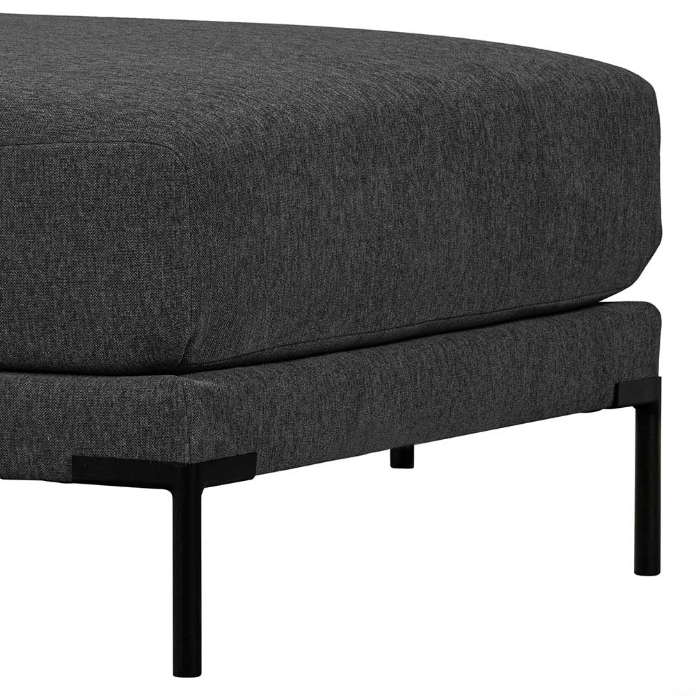 Couchhocker in Dunkelgrau Stoff - Marietta