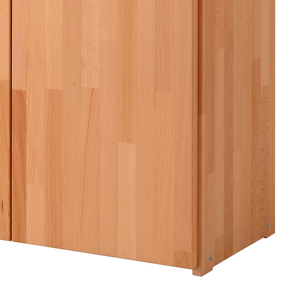 Unterer Bereich vom Büro Ordnerschrank aus Buche Massivholz mit Holzsockel – Bash