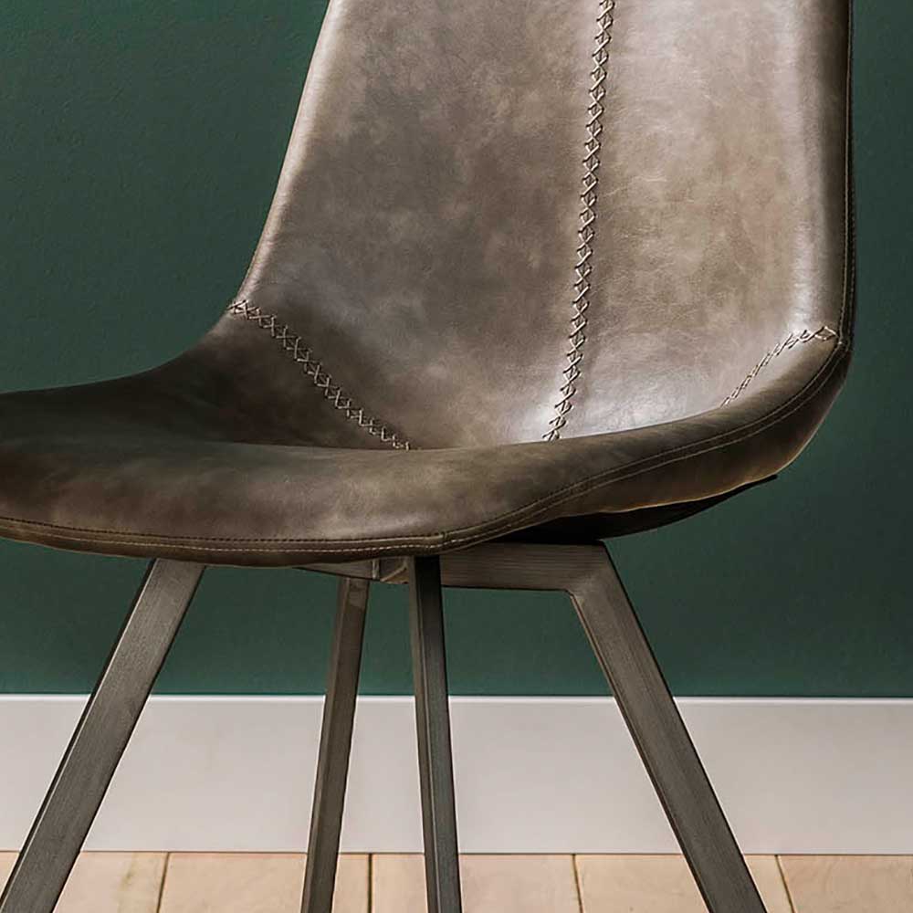 Kunstleder Schalenstühle in Taupe - Winary (4er Set)