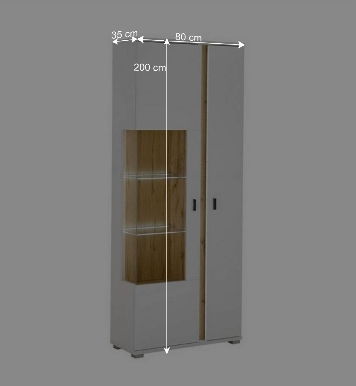 Wohnzimmervitrine mit LED Beleuchtung - Racelyn