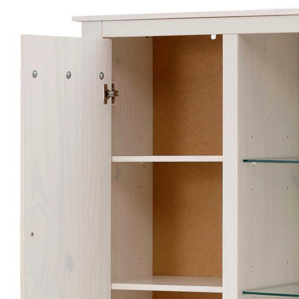 75x170x35 cm Landhaus Schrank in Weiß - Manduza