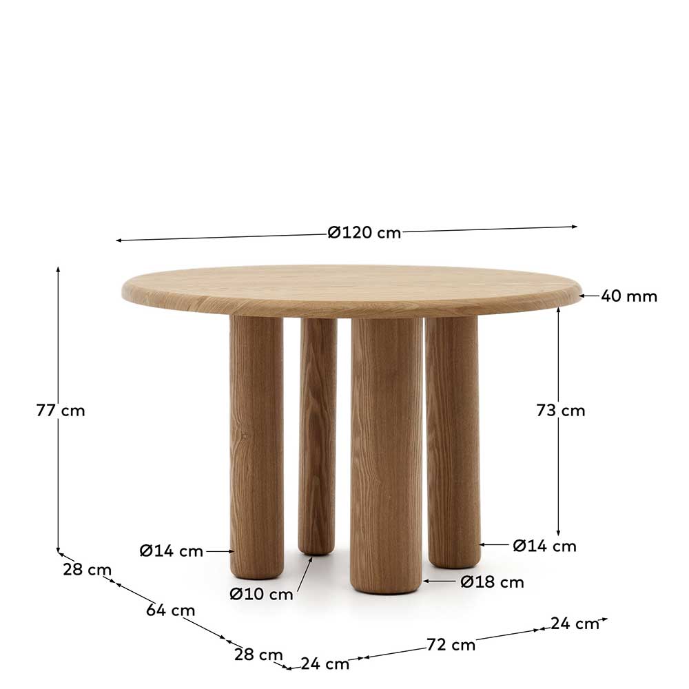 Retro Design Esstisch in Esche - Calming