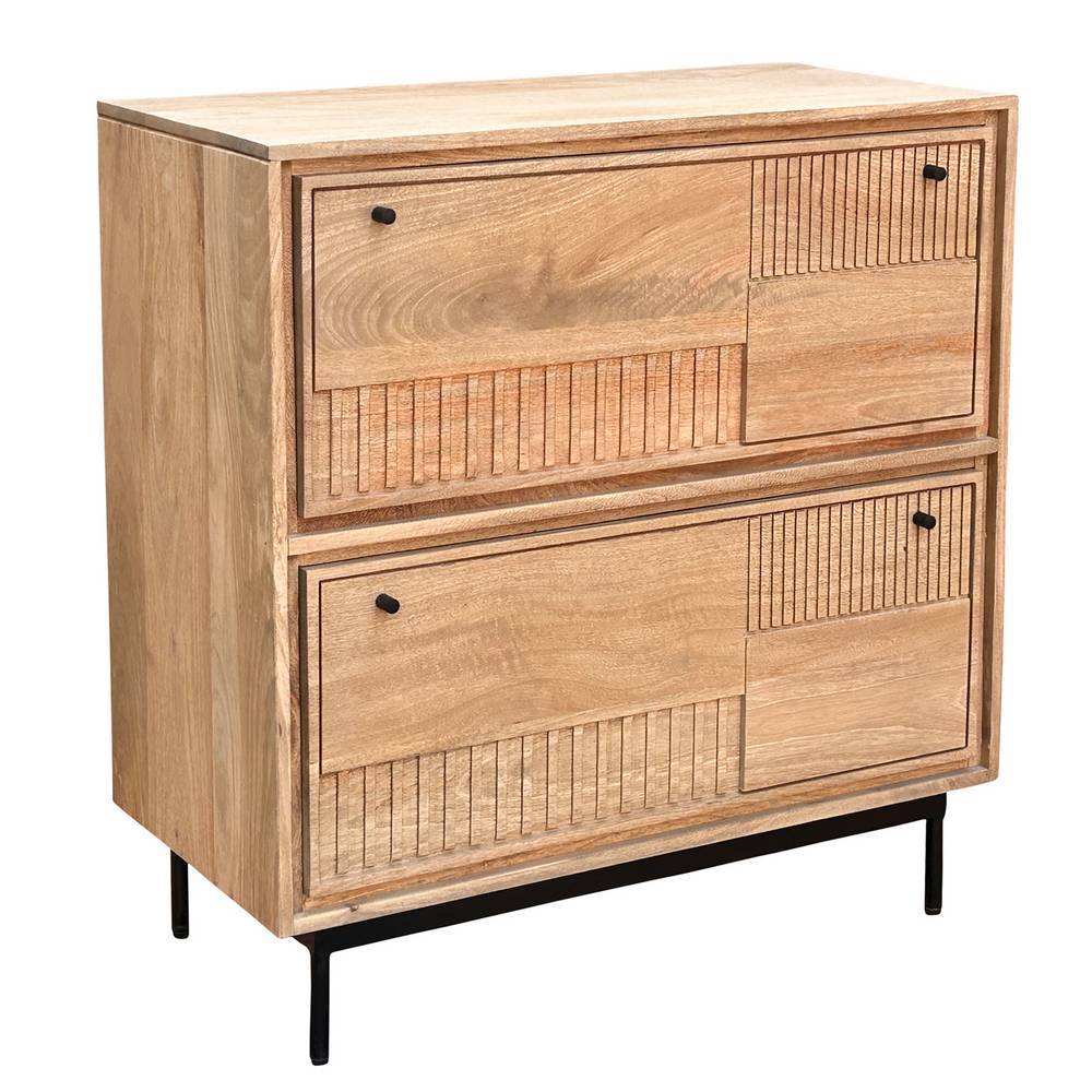 Schuhschrank aus Mangobaum Massivholz - Peravia
