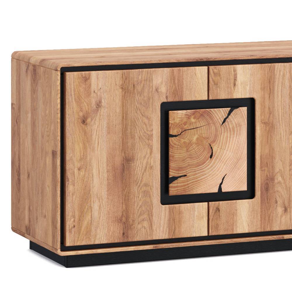 TV Unterschrank mit Hirnholz Applikation - Shipper