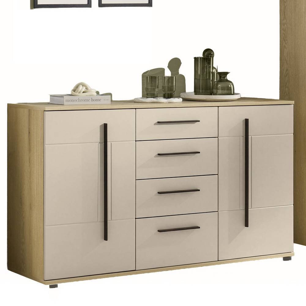 Vitrinen und Sideboard Set modern - Raisa (dreiteilig)