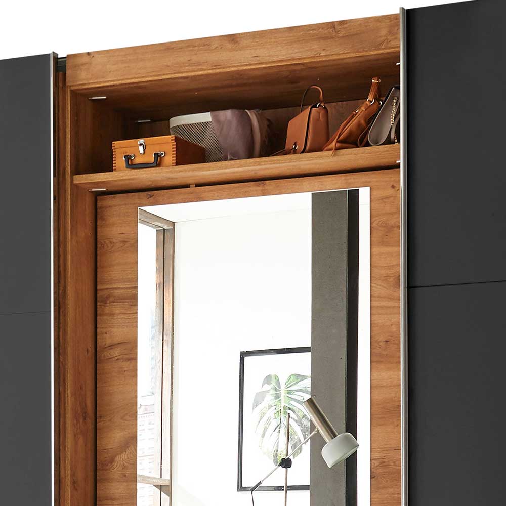 Kombi-Kleiderschrank mit offenen Fächern - Bafata