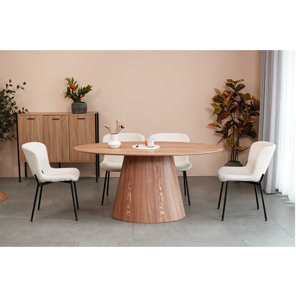 Ovaler Esszimmer Designtisch in Eiche Furnier - Bean