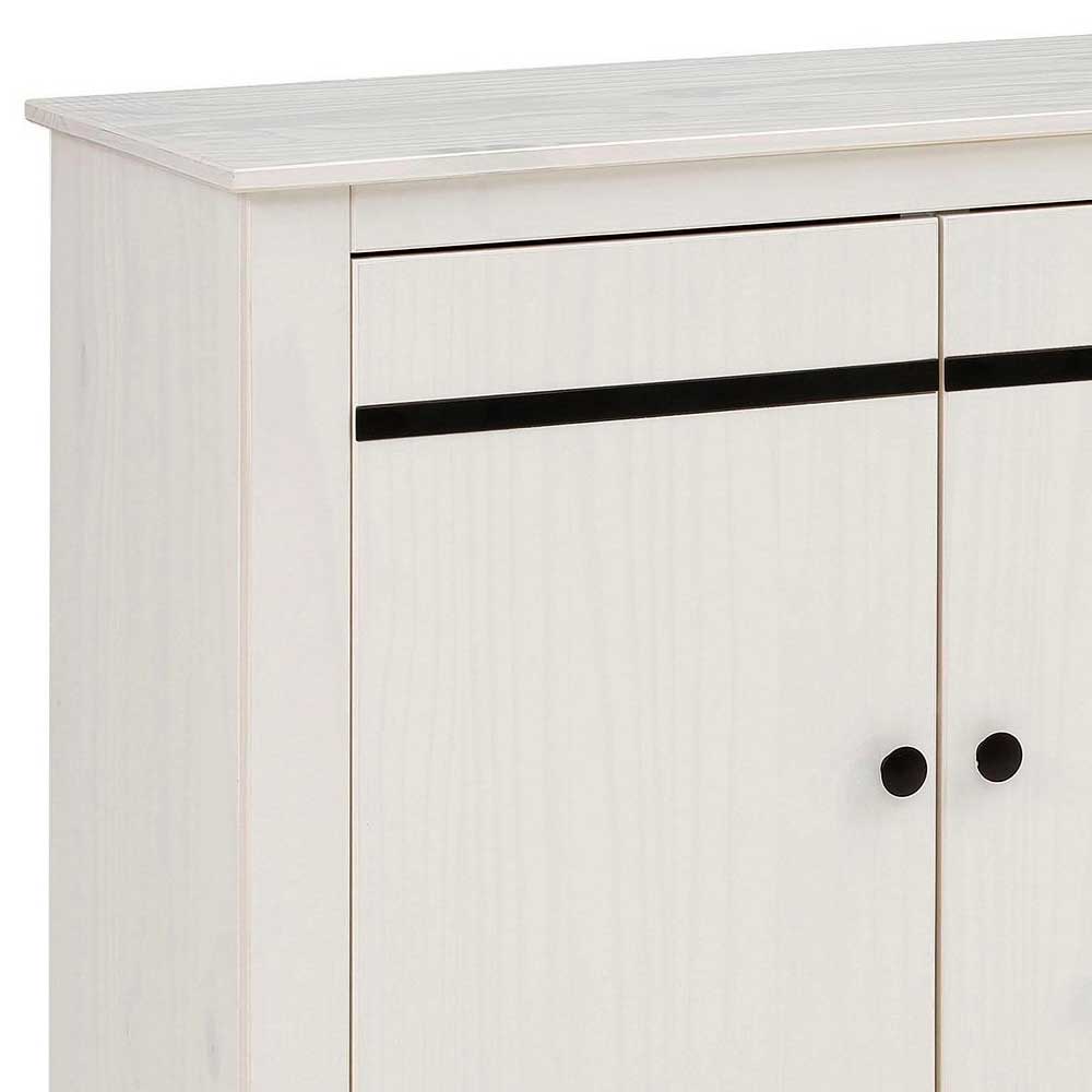 Design Sideboard in Weiß mit Schwarz - Manduza