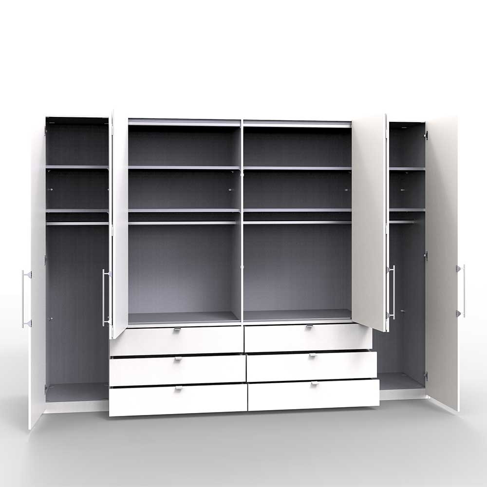 Moderner Kleiderschrank mit Glas Front Weiß - Vilana