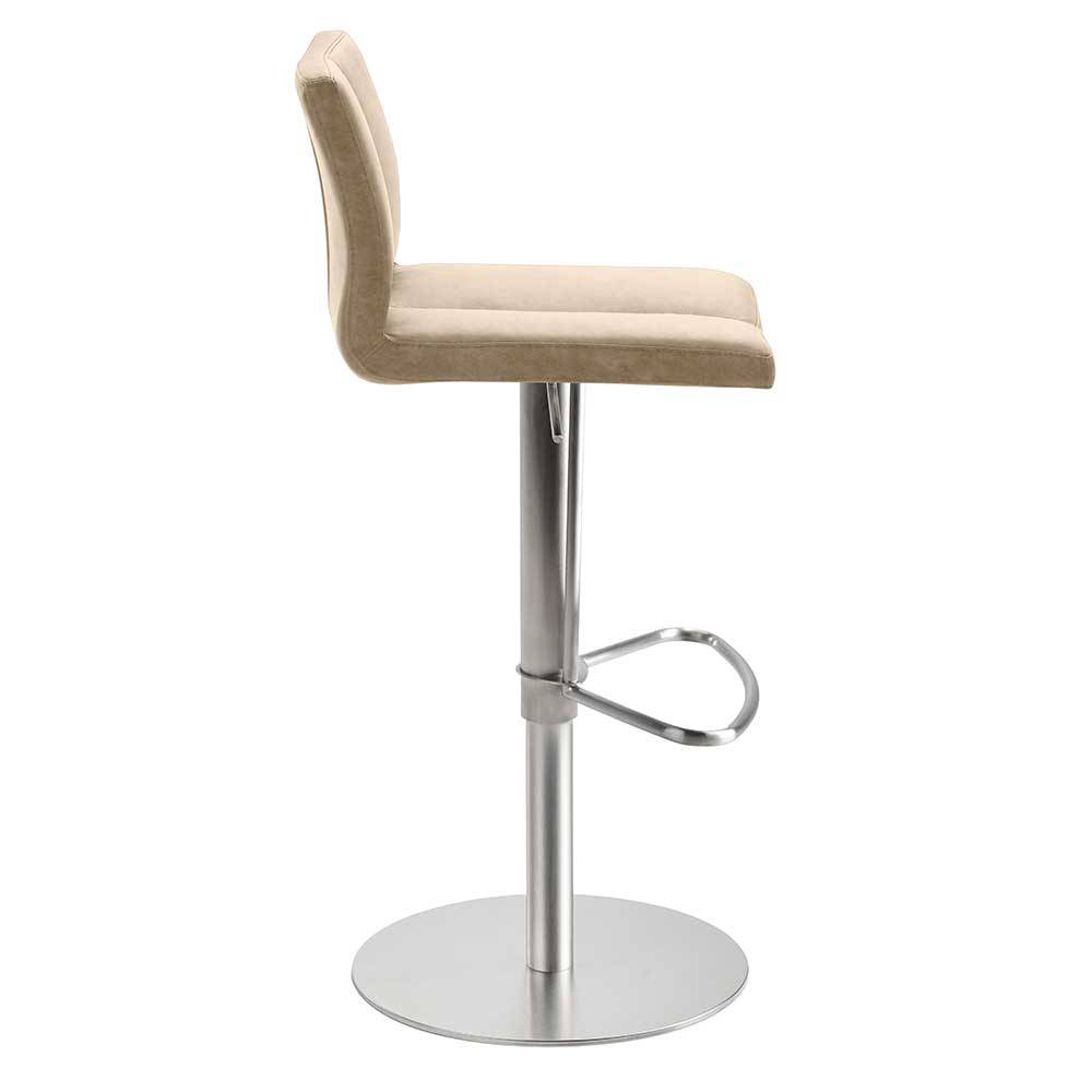 Eleganter Kunstleder Barstuhl in Beige - Nisida