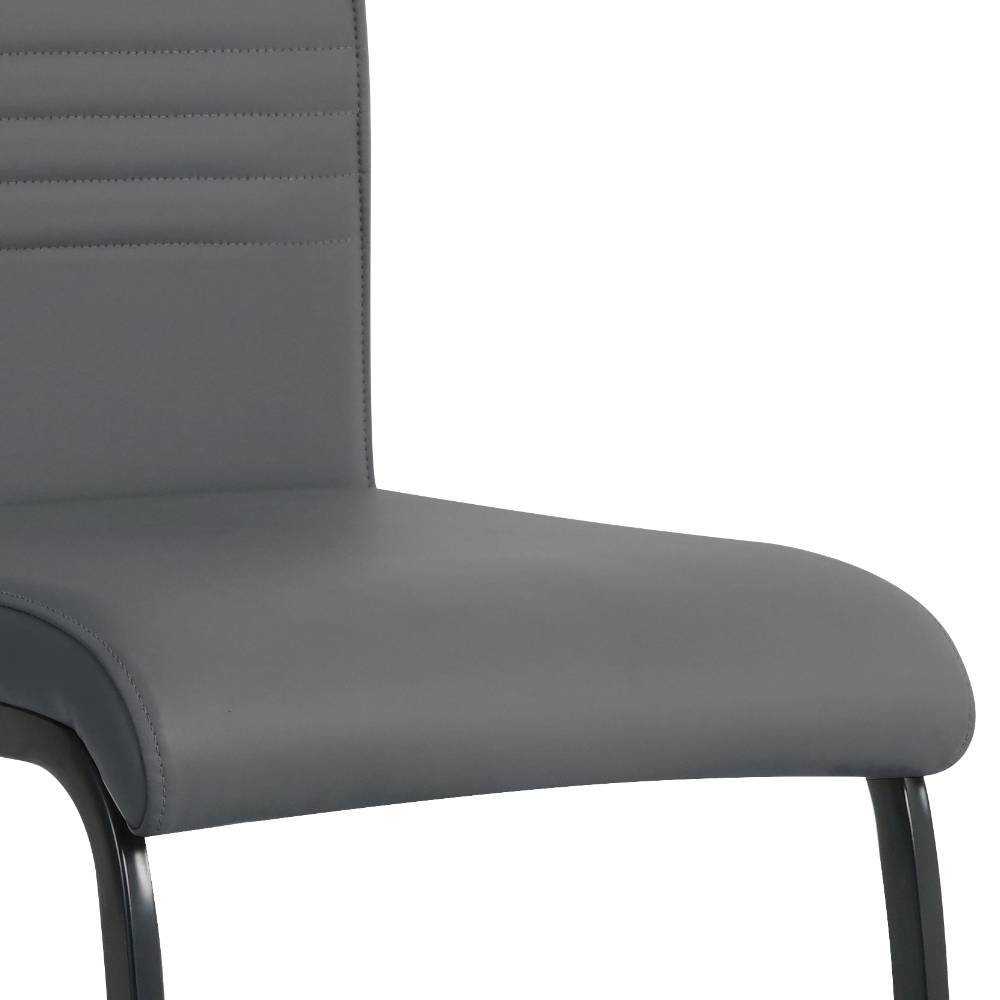 Freischwinger Stuhl in Grau Kunstleder - Fabijola (2er Set)