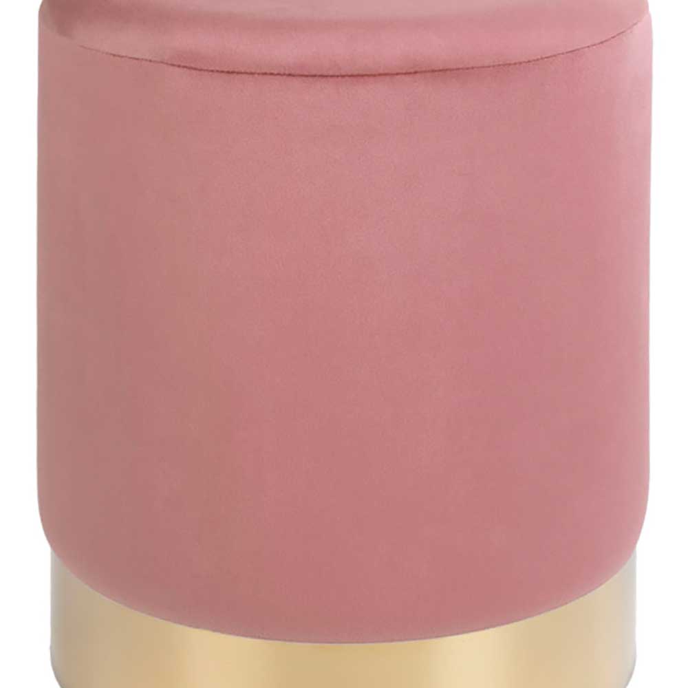 Polsterhocker in Rosa & Messingfarben - Ontentas