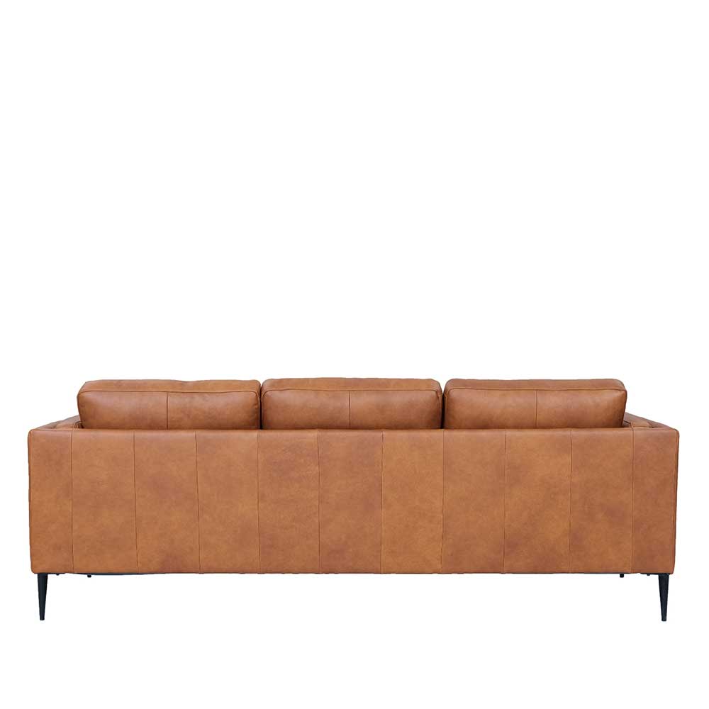 Sofa in Leder Cognac Braun - Lespavo