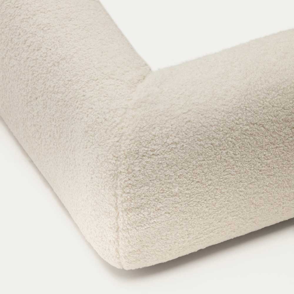 Niedriges Polsterbett in Offwhite Boucle - Limburg