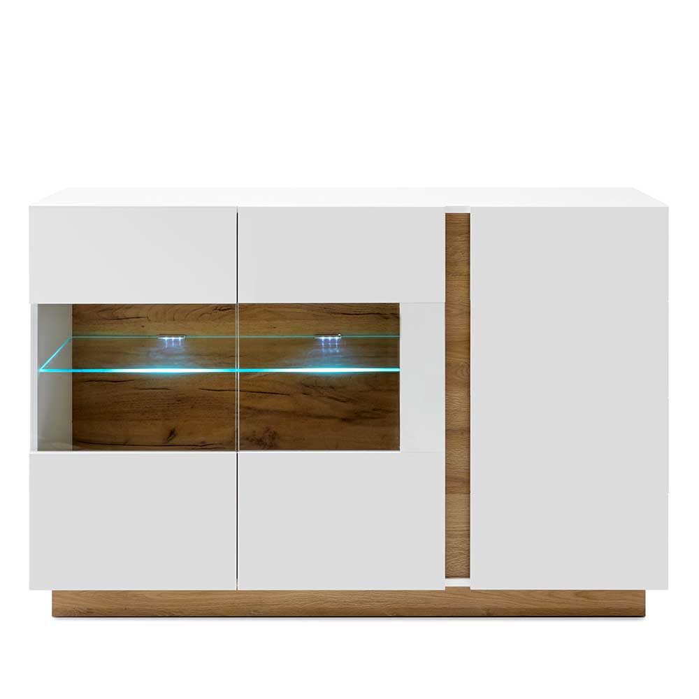 138x91x40 Kommode mit Glas 3-türig - Myrda