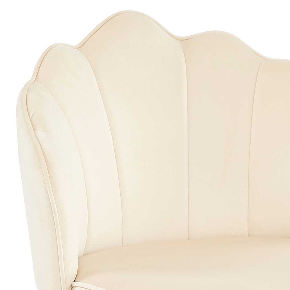 Barhocker mit Muschel-Lehne in Beige - Grovossa (2er Set)