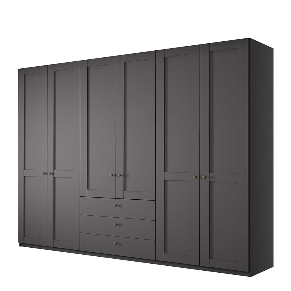 300 cm Kombi-Kleiderschrank in Dunkelgrau - Mataram